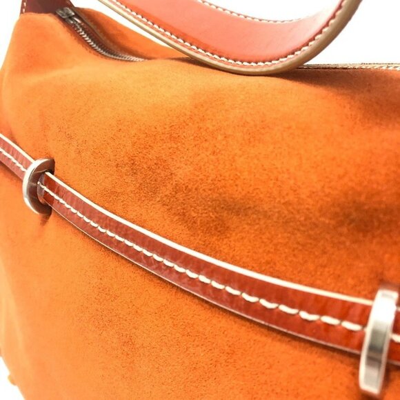 TOD’S Logo charm Bag one shoulder Hand Bag Shoulder Bag Leather / suede Orange - Picture 8 of 11